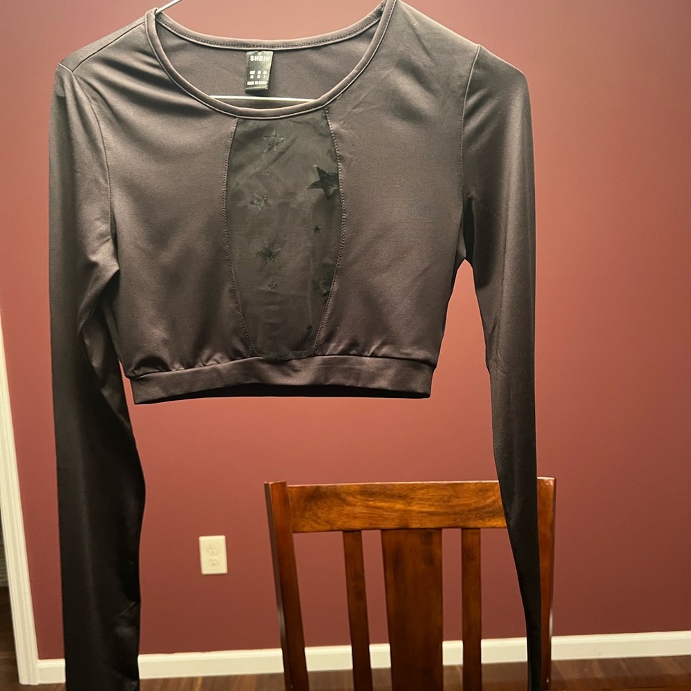 Black nightlife crop top